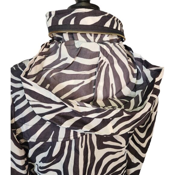 G.E.T. Zebra Print Performance Water Repellant Jacket Coat Women Extra Small - Picture 5 of 6